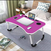 Laptop folding table with drawers purple colour
